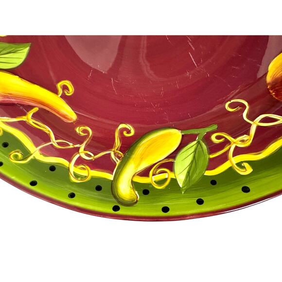 Gates Ware Laurie Gates Vibrant Colorful Art Pottery 14" Large Serving Bowl - Picture 4 of 9